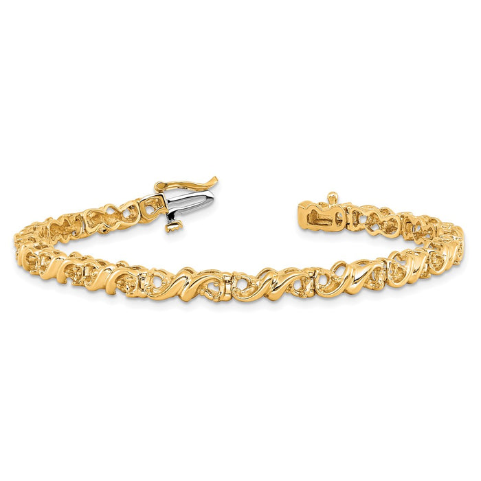 High-Quality 14K Gold 2.1mm Diamond Tennis Bracelet - Stylish Luxury Value!-3