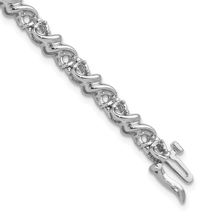 Shop Exclusive 14K White Gold 2.1mm Tennis Bracelet Setting - Stylish Luxury-1
