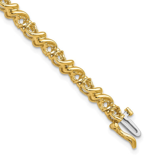 High-Quality 14K Gold 2.1mm Diamond Tennis Bracelet - Stylish Luxury Value!
