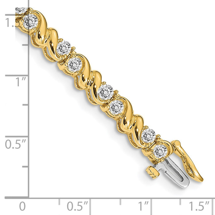 Shop Exclusive 14K Gold AA Diamond Tennis Bracelet - Stylish & Affordable Luxury-4