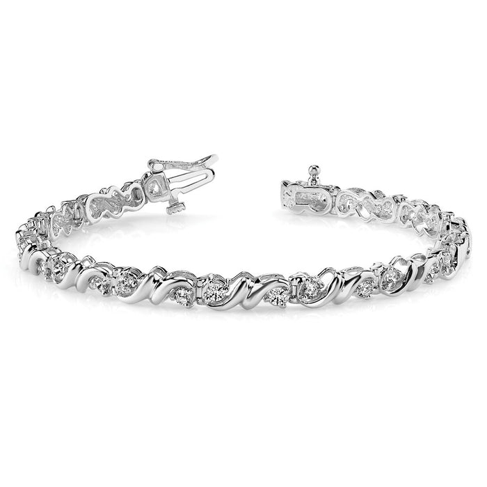 Buy 14K White Gold Diamond Tennis Bracelet - AAA Quality, Stylish Design, Value!-3