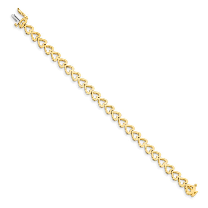 Shop 14K Gold Heart-Shaped Add-A-Dia Bracelet, Holds 25 Stones 2.75mm, Stylish!-2