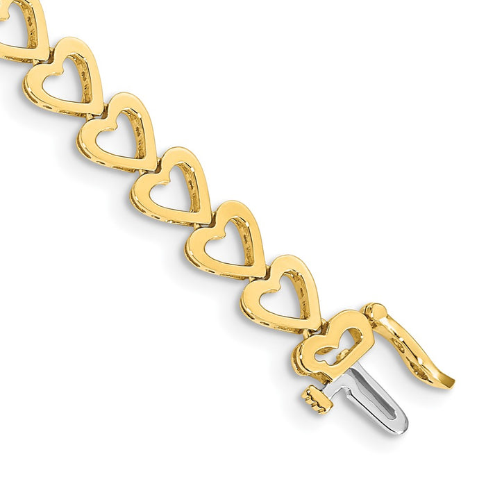 Shop 14K Gold Heart-Shaped Add-A-Dia Bracelet, Holds 25 Stones 2.75mm, Stylish!-1