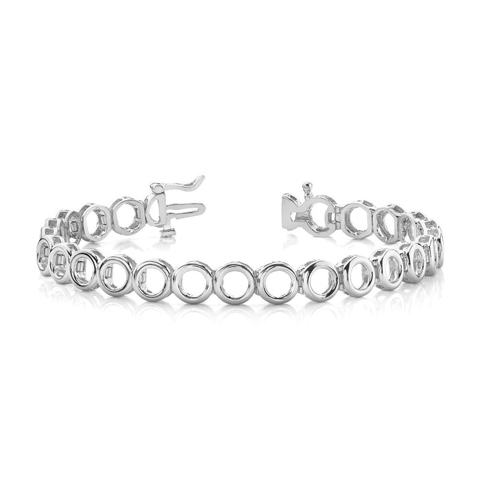 Shop Exclusive 14K White Gold Tennis Bracelet - 24 Settings for 2.75mm Stones at Affordable Price-3