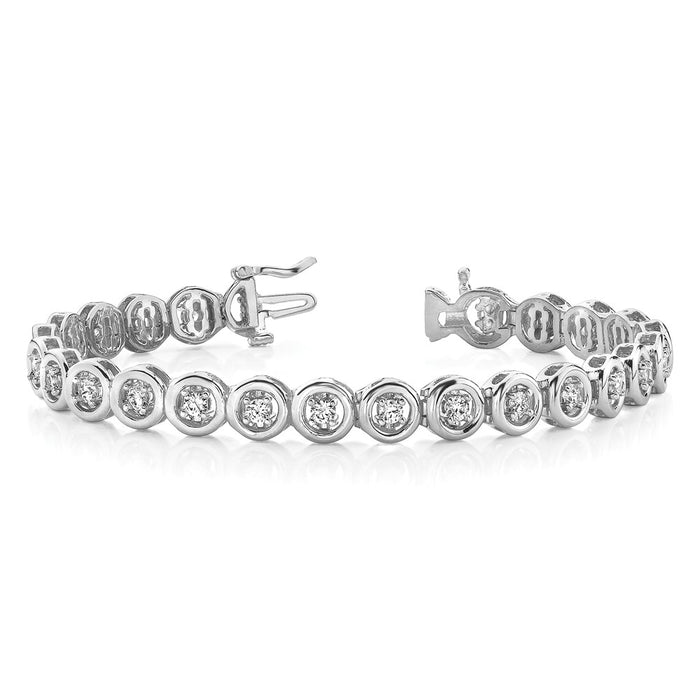 Shop Exclusive 14K White Gold Tennis Bracelet - 24 Settings for 2.75mm Stones at Affordable Price-5