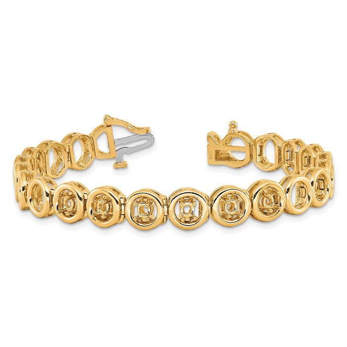 Buy Stylish 14K Gold Add-a-Diamond Tennis Bracelet Setting, 6 Prong Heads-3