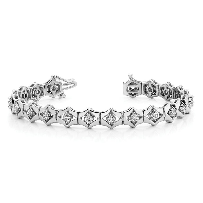 Buy Stylish 14K White Gold Add-A-Diamond Tennis Bracelet, 21 Stones, 2.75mm-5