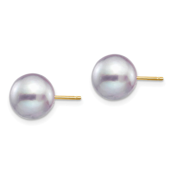 Shop Exclusive 14K Gold Grey Pearl Stud Earrings, 9-10mm | Stylish Value-2