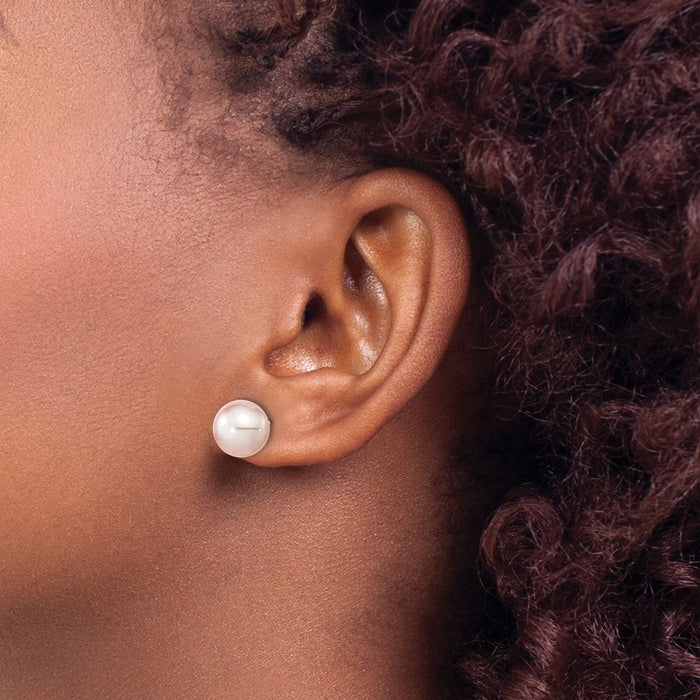 Shop Stylish 14K Gold 9-10mm Purple Freshwater Pearl Stud Earrings-3