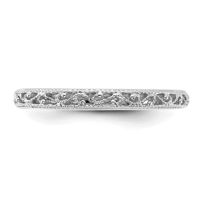 Buy 14K White Gold 3mm Intricate Filigree Wedding Ring - Luxury & Style!-4