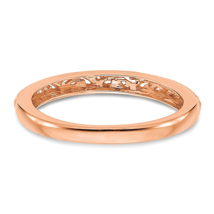 Buy 14K Rose Gold 3mm Intricate Filigree Wedding Ring - Stylish Luxury Design-5