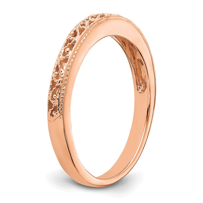 Buy 14K Rose Gold 3mm Intricate Filigree Wedding Ring - Stylish Luxury Design-6