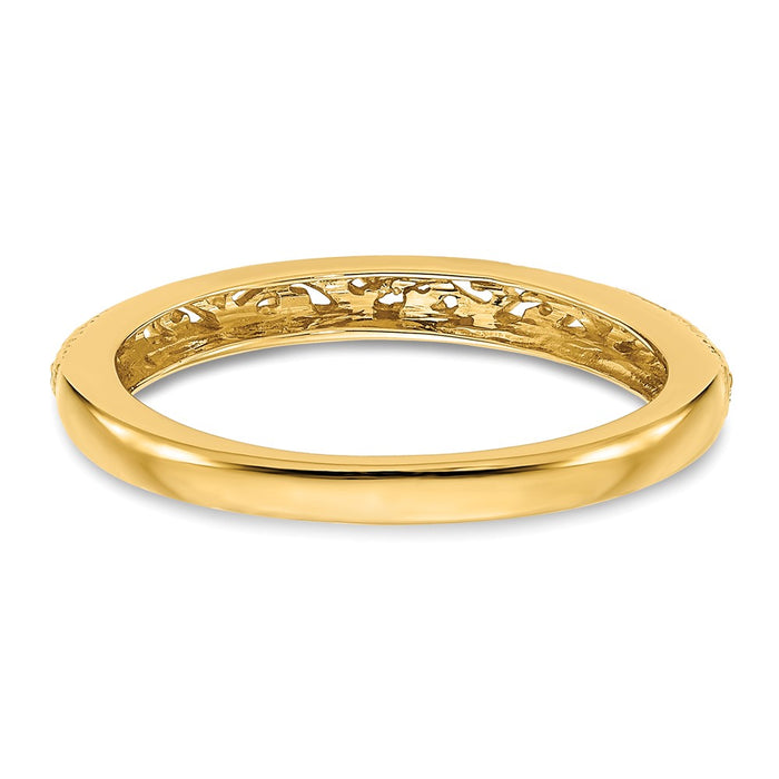 Buy Affordable 14K Gold 3mm Intricate Filigree Wedding Band - Luxury Style-5