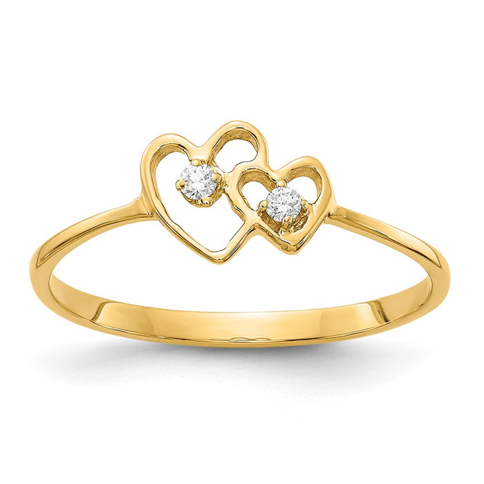 Shop Stylish 14K Gold Diamond Heart Ring - Affordable Luxury Jewelry Gift-1