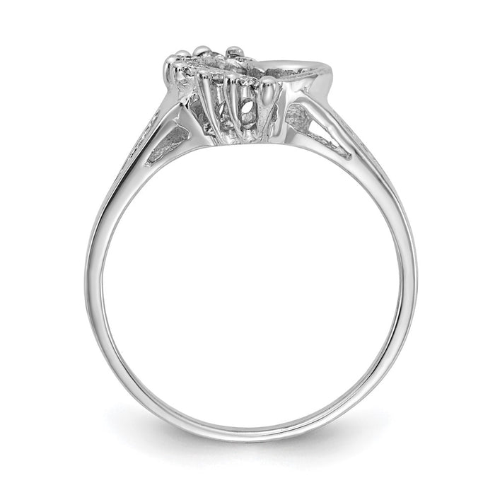 Exclusive 14K White Gold Heart Ring, Polished with AA Diamonds - Stylish Value!-2