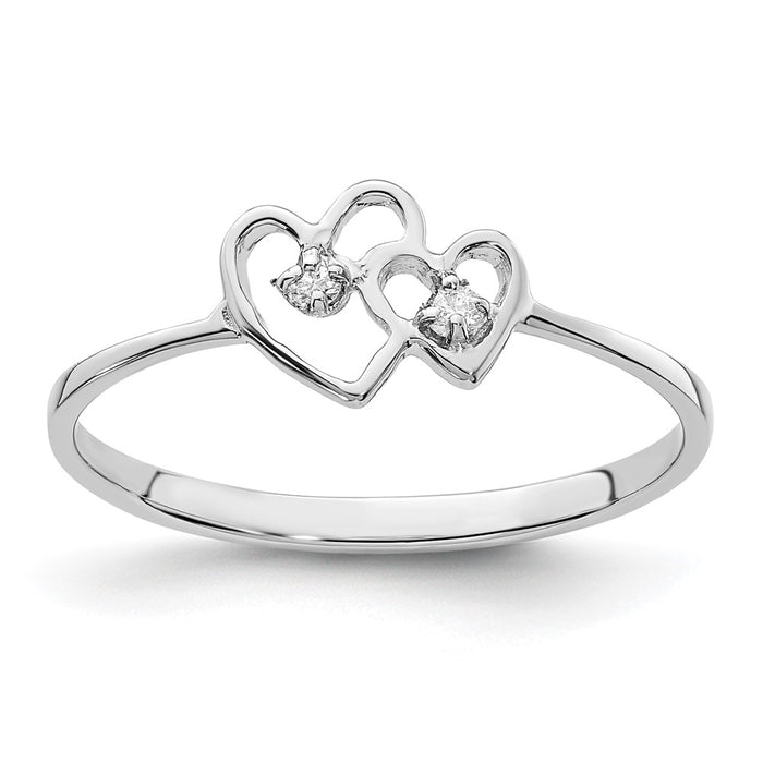 High-Quality 14K White Gold AAA Diamond Engagement Ring - Stylish Luxury Design-1