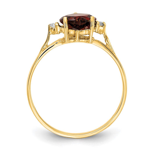 Shop Stylish 14K Gold 7mm Heart-Shaped Garnet Ring with AAA Diamonds