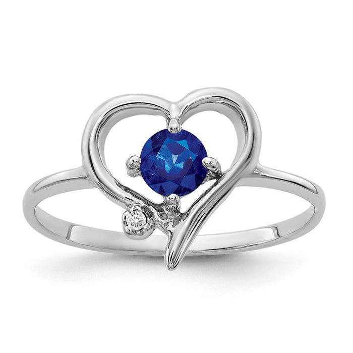 Buy Stylish 14K White Gold 4mm Sapphire & AA Diamond Ring - Luxury Value!-1