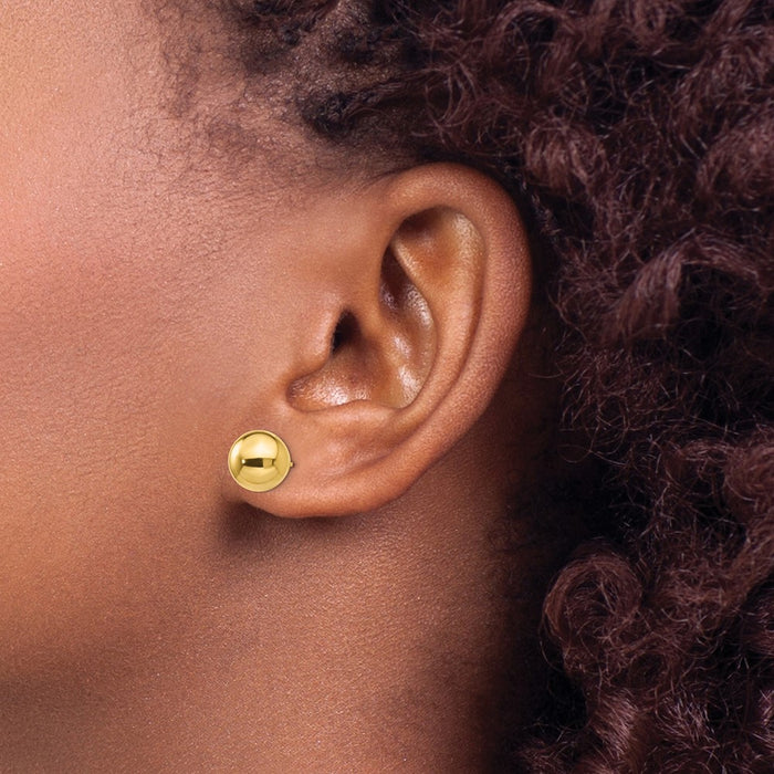 High-Quality 14K Gold Polished 9mm Ball Stud Earrings | Stylish Value Jewelry-3