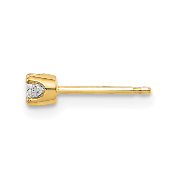 High-Quality 14K Gold Single Diamond Stud Earring - Stylish Luxury Value-2