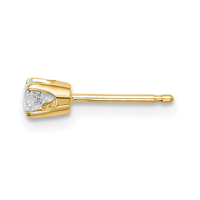Shop Exclusive 14K Gold Single Diamond Stud Earring - Stylish Luxury at Great Price-2