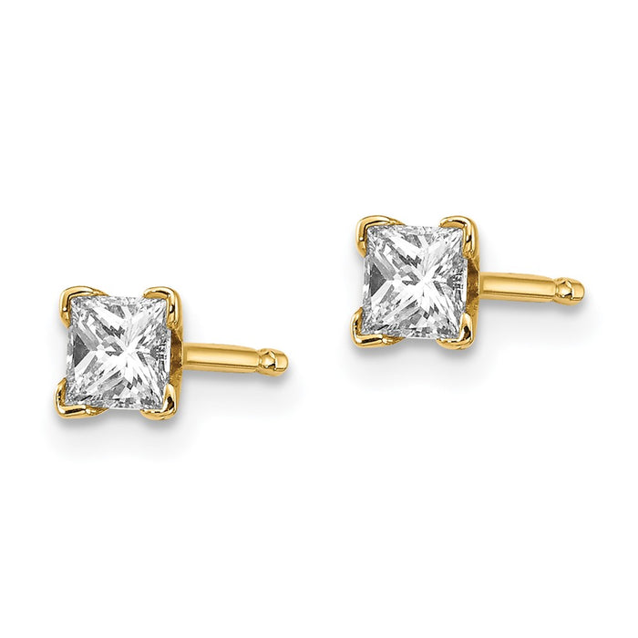 Exclusive 14K Gold AAA Quality Princess-Cut Diamond Earrings - Luxury Value-2
