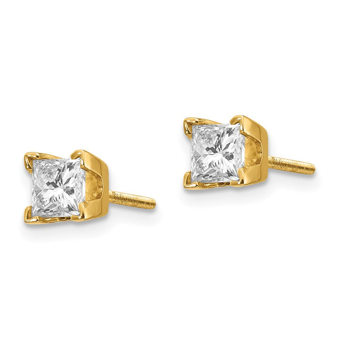 Buy Exclusive 14K VS Quality Full Princess-Cut Diamond Earrings - Stylish Value!-2