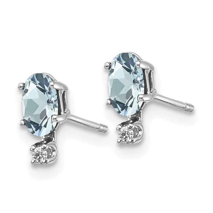 Exclusive 14K White Gold Aquamarine & Diamond Earrings | Stylish Value Offer-1