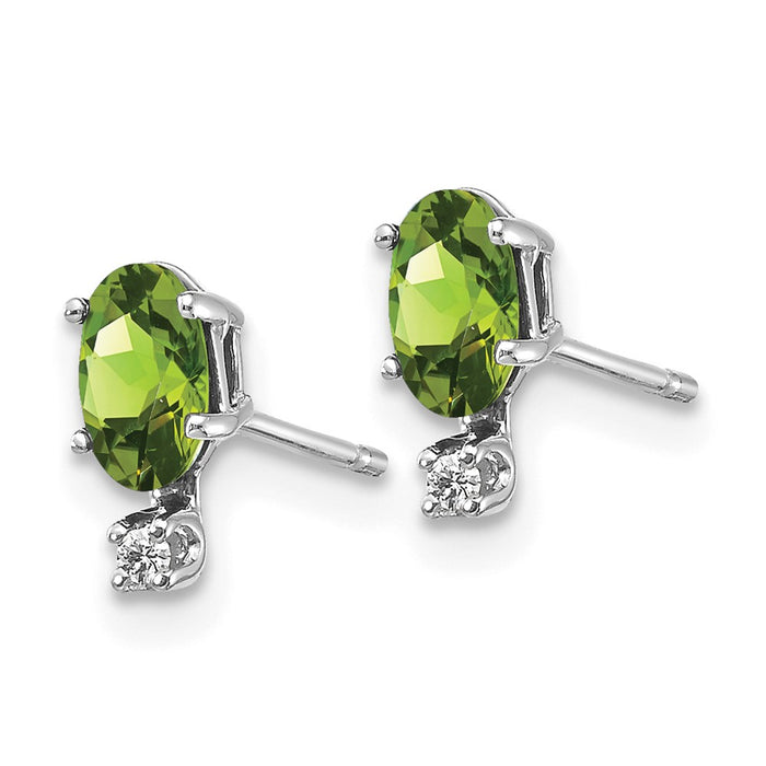 Buy Exclusive 14K White Gold Diamond & Peridot Earrings - Stylish Value!-2