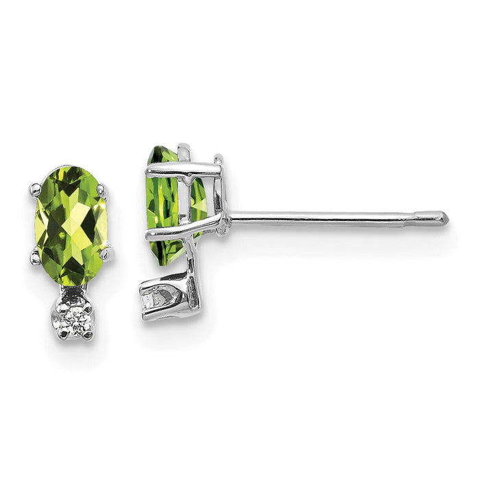 Buy Exclusive 14K White Gold Diamond & Peridot Earrings - Stylish Value!-1