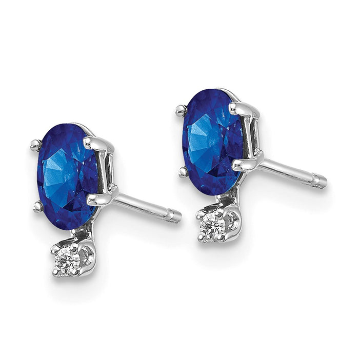Exclusive 14K White Gold Sapphire & Diamond Earrings - Stylish Birthstone Value-2