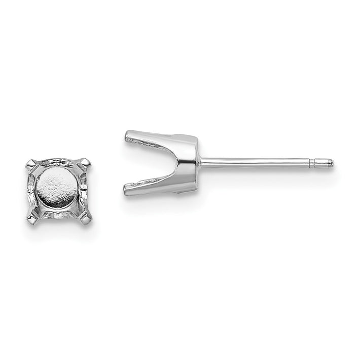 Shop 14K White Gold 5mm Round Stud Earrings - Stylish Settings with Backs-1
