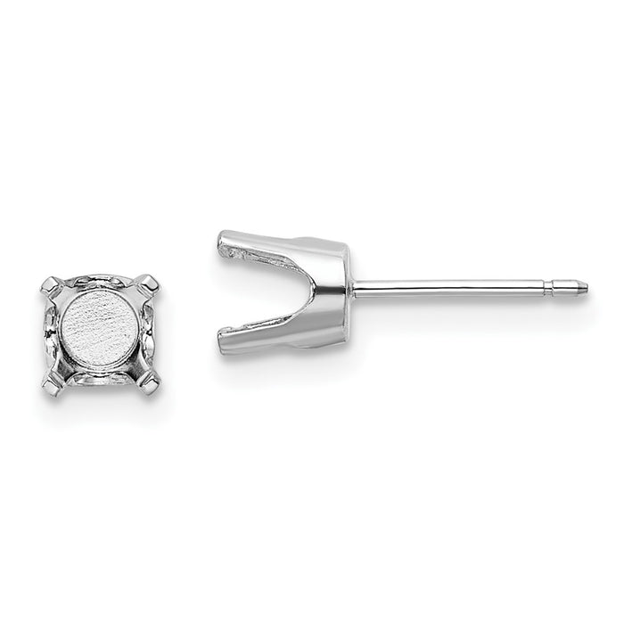 Exclusive 14K White Gold 5.5mm Round Stud Earrings - Affordable Price & Quality!-1
