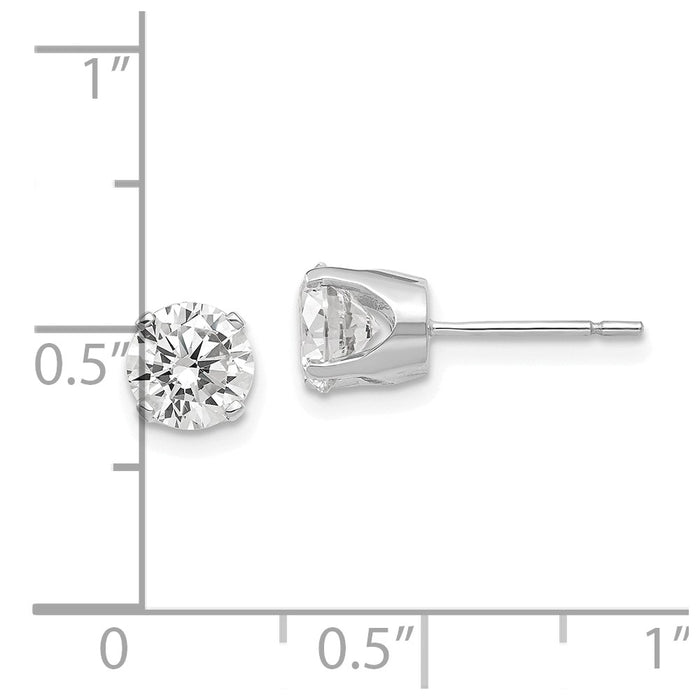 Shop Exclusive 14K White Gold 5.75mm Cubic Zirconia Stud Earrings - Stylish Value-4