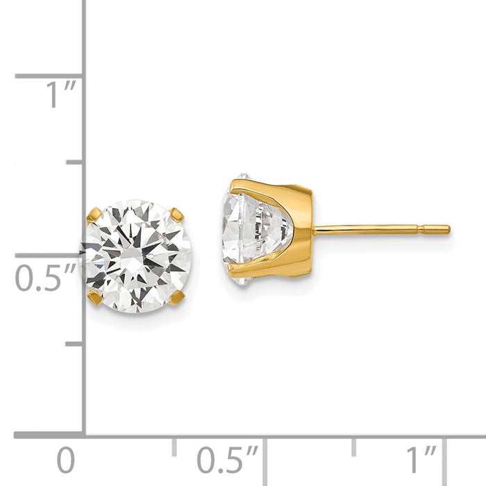Shop Exclusive 8mm Cubic Zirconia Stud Earrings in 14K Gold - Stylish Value!-4