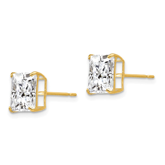 Buy Affordable 14K Gold 8mm Square CZ Stud Earrings - Stylish Luxury Accessory-2