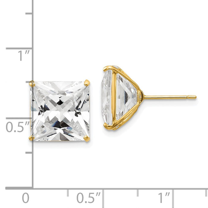 Buy Stylish 14K Gold 11mm Square CZ Stud Earrings - Affordable Luxury!-4