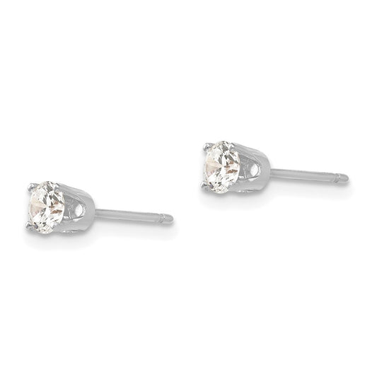 Shop Stylish 14K White Gold 3.75mm Cubic Zirconia Stud Earrings - Luxury Value