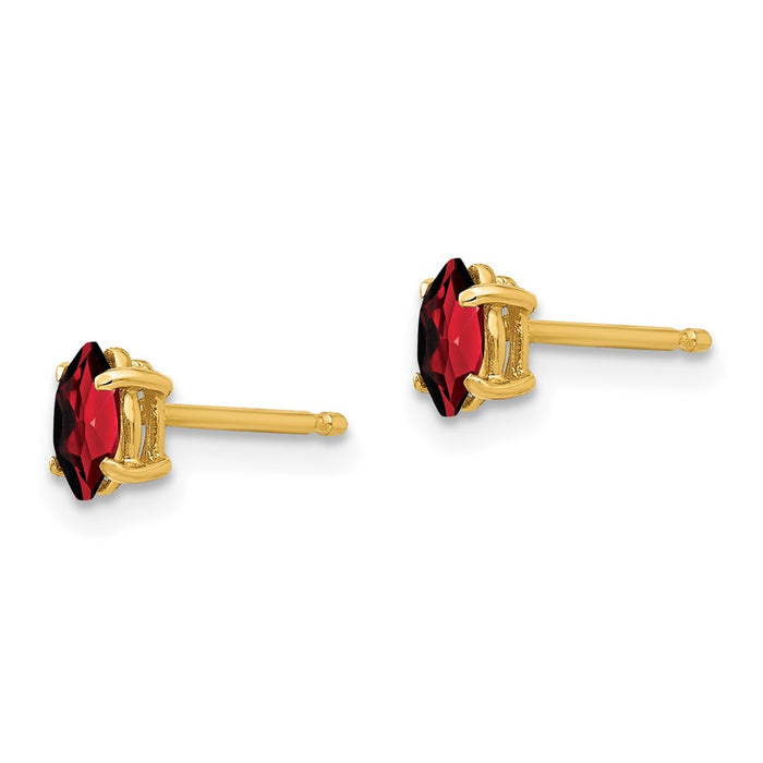 Buy Exclusive 14K Gold Marquise Garnet Earrings - 5x2.5mm, Stylish Value!-2
