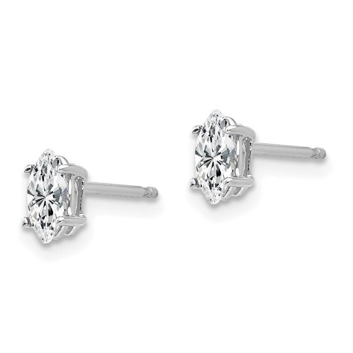 Buy 14K White Gold Marquise Earrings - 6x3mm CZ, Stylish & Affordable-2
