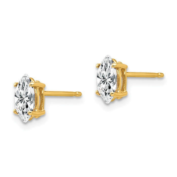 Shop Exclusive 14K Gold Marquise Earrings - 7x3.5mm CZ, Stylish & Affordable-2