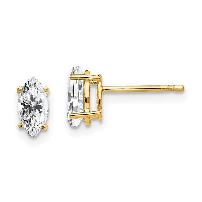 Shop Exclusive 14K Gold Marquise Earrings - 7x3.5mm CZ, Stylish & Affordable-1