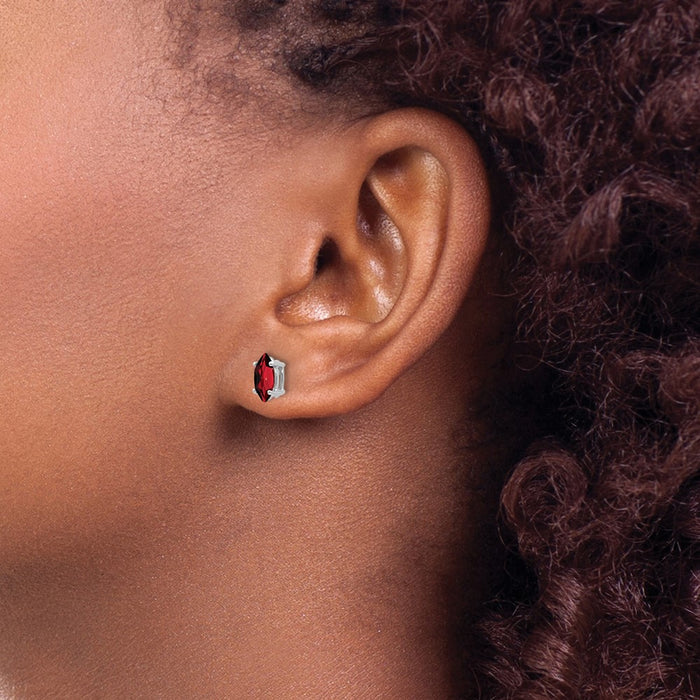 Shop Stylish 14K White Gold Marquise Garnet Earrings - 7x3.5mm Value!-3