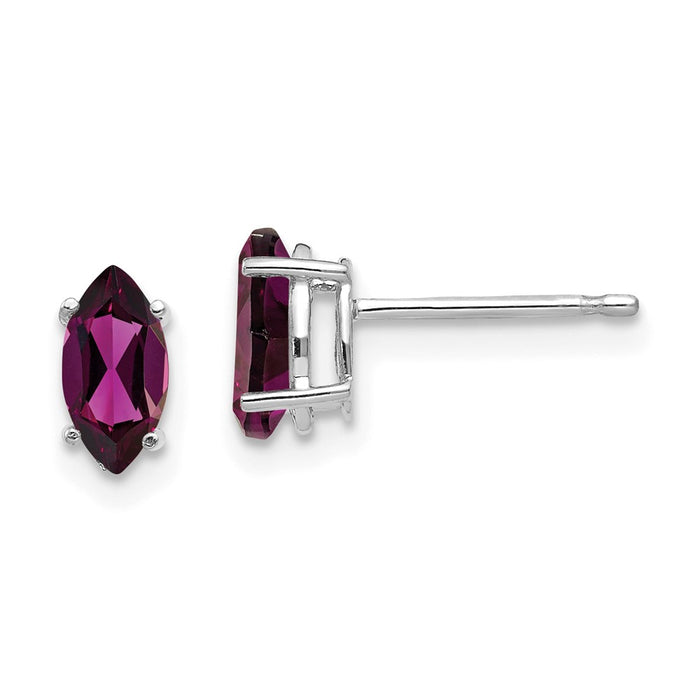 Shop Exclusive 14K White Gold Marquise Stud Earrings with 7x3.5mm Garnet-1