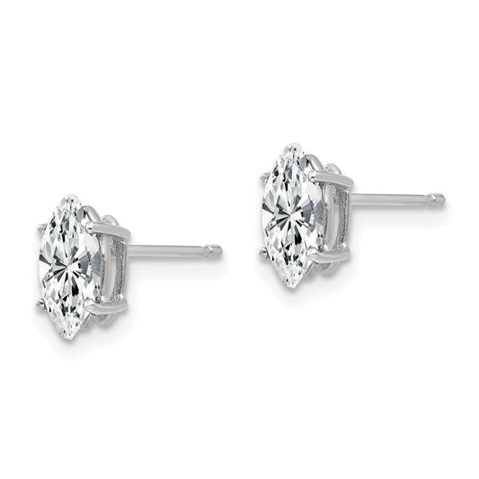High-Quality 14K White Gold Marquise Earrings - 8x4mm, Stylish Value!