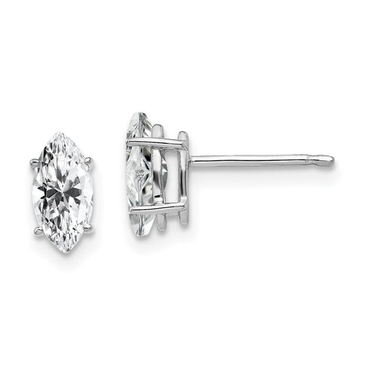 High-Quality 14K White Gold Marquise Earrings - 8x4mm, Stylish Value!
