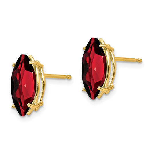 Exclusive 14K Gold Marquise Garnet Stud Earrings - Stylish Luxury at Great Value