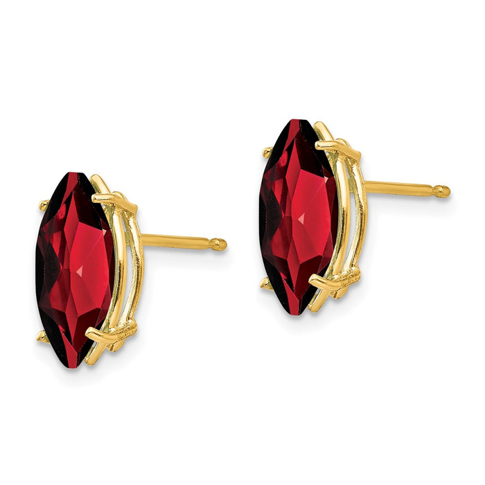 Exclusive 14K Gold Marquise Garnet Stud Earrings - Stylish Luxury at Great Value-2