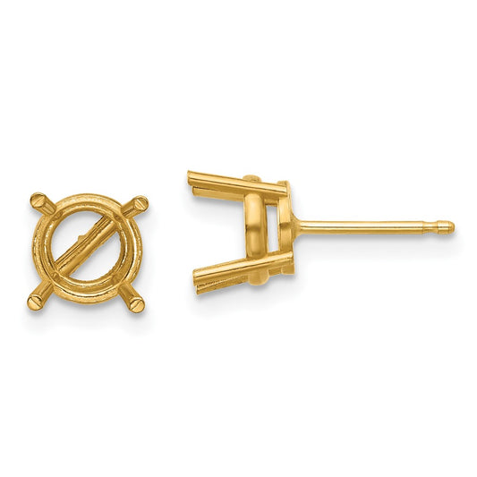 Exclusive 14K Gold 7mm Cushion-Shaped Earring Settings - Stylish Value!
