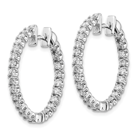 Buy Exclusive 14K White Gold AAA Diamond Hinge Hoop Earrings - Stylish Value